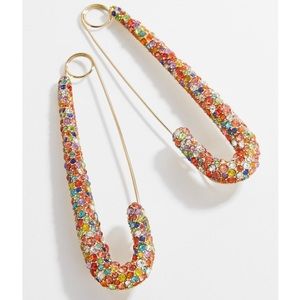 BaubleBar X Montserrat LG Pavé Safety Pin Earrings